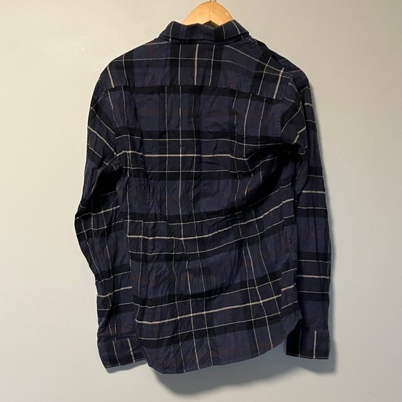 Barbour Classic Tartan Plaid Flannel Dark Checkered Tailored Fit Shirt - Picture 6 of 7